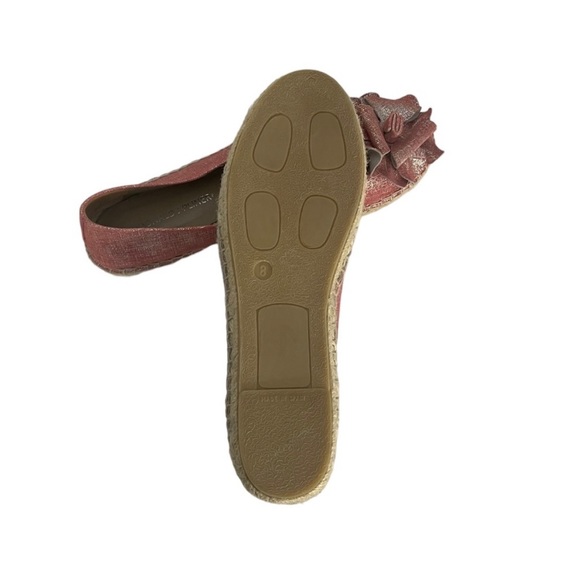 Donald J Pliner cloth pink silver antiqued bow detail flat jute espadrille size8 - Picture 13 of 14
